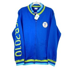 NWT Vancouver 2010 Winter Olympics Full Zip Sweater Blue Green Men's Size XS